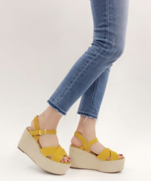 archives（アルシーヴ）の「ジュートウェッジサンダル（サンダル・レディース・アイボリー/ブラック/マスタード・MEDIUM/LARGE）」の8枚目の写真