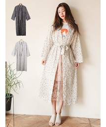 KORMARCH | フラワーパターンローブロングガウン(その他アウター)