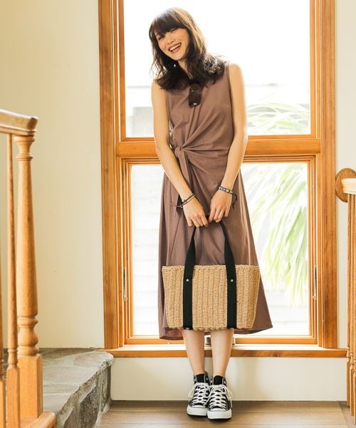 BAYFLOW(ベイフロー)の「カゴBAG(バッグ・ナチュラル/ベージュ)」の4枚目の写真