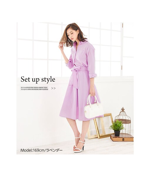 KOBE LETTUCE（コウベレタス）の「大人可愛い爽やかなLooksに！セットアップで着られる☆リネンタッチカラーリボンスカート/ボトムス[M2646]（スカート・レディース・other・FREE）」の5枚目の写真