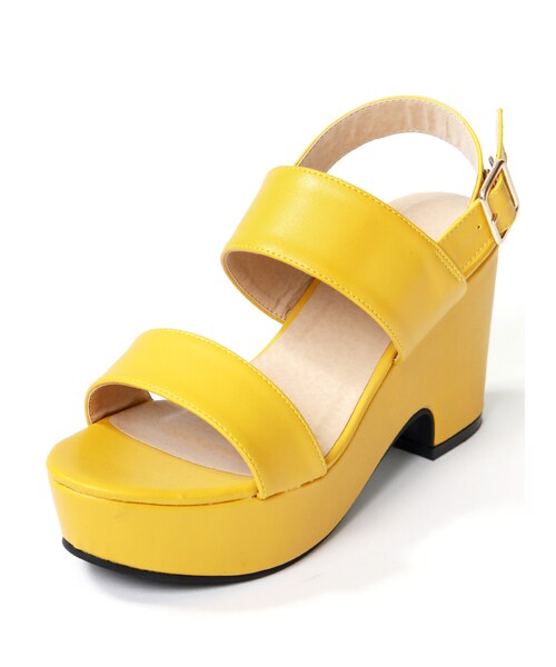 GRL（グレイル）の「ワイドストラップ厚底サンダル（サンダル・レディース・ブラック/イエロー/ホワイト・24.5）」の3枚目の写真