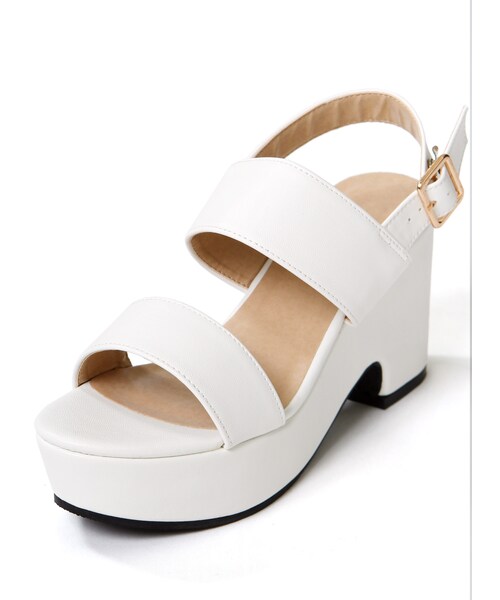 GRL（グレイル）の「ワイドストラップ厚底サンダル（サンダル・レディース・ブラック/イエロー/ホワイト・24.5）」の2枚目の写真