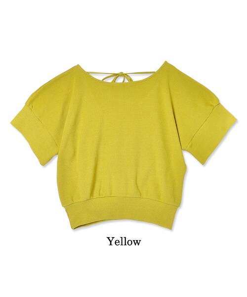 flower(フラワー)の「daring back top~ダリングバックトップ(Tシャツ/カットソー・レディース・ivory/gray/yellow・FREE)」の3枚目の写真