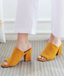 DHOLIC | 6COLORSスエードオープントゥミュール(その他シューズ)