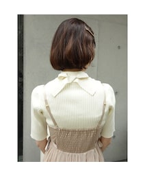 F i.n.t | バックリボンリブニット半袖プルオーバー/F&A(ニット/セーター)