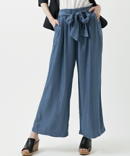 INTERPLANET（インタープラネット）の「リヨセルワイドパンツ（その他パンツ・レディース・インディゴブルー/サックスブルー・FREE）」の2枚目の写真