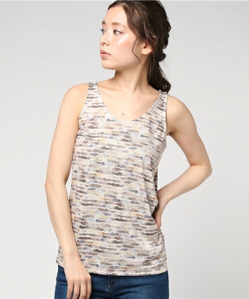 INTERPLANET WINGS（インタープラネットウィング）の「転写プリントタンク（タンクトップ・レディース・ブラウン/ブルー/オレンジ・FREE）」の2枚目の写真