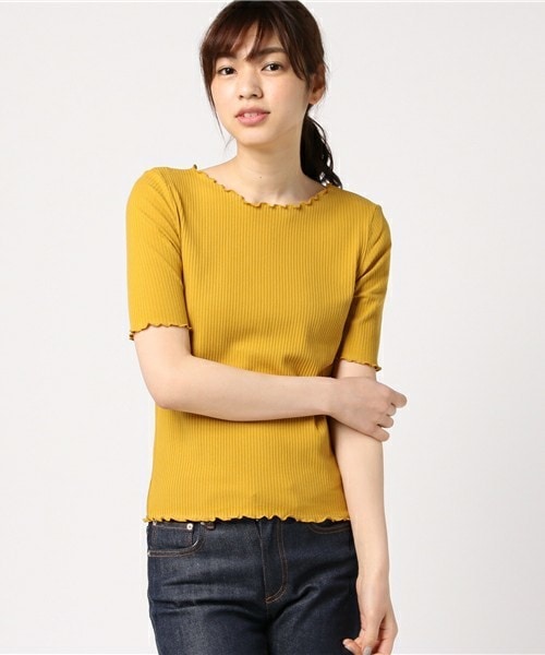 archives（アルシーヴ）の「テレコメロー5分袖プルオーバー（Tシャツ/カットソー・レディース・オフホワイト/ブラック/グレー/マスタード/レッド・MEDIUM）」の4枚目の写真