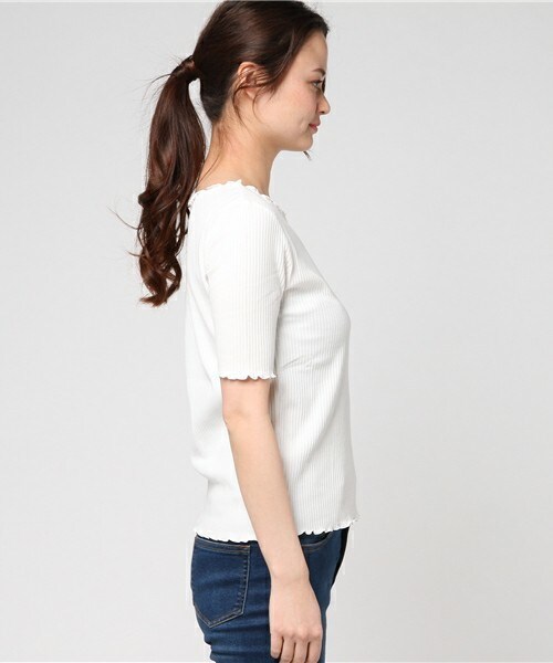 archives（アルシーヴ）の「テレコメロー5分袖プルオーバー（Tシャツ/カットソー・レディース・オフホワイト/ブラック/グレー/マスタード/レッド・MEDIUM）」の7枚目の写真