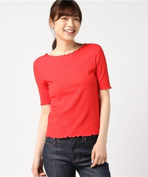 archives（アルシーヴ）の「テレコメロー5分袖プルオーバー（Tシャツ/カットソー・レディース・オフホワイト/ブラック/グレー/マスタード/レッド・MEDIUM）」の5枚目の写真