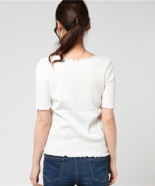 archives（アルシーヴ）の「テレコメロー5分袖プルオーバー（Tシャツ/カットソー・レディース・オフホワイト/ブラック/グレー/マスタード/レッド・MEDIUM）」の8枚目の写真