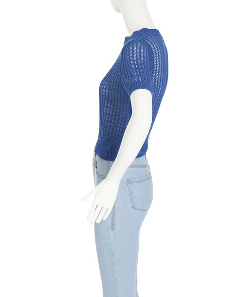 EMODA（エモダ）の「HOLEパフニット（トップス・レディース・ホワイト/ブラック/レッド/ブルー・F）」の8枚目の写真