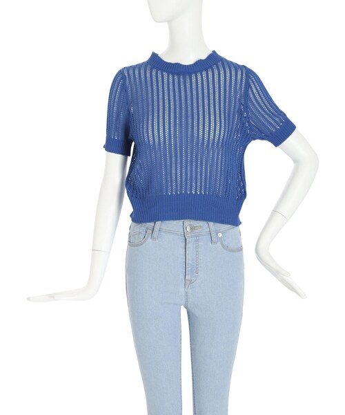 EMODA（エモダ）の「HOLEパフニット（トップス・レディース・ホワイト/ブラック/レッド/ブルー・F）」の7枚目の写真