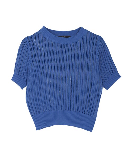 EMODA（エモダ）の「HOLEパフニット（トップス・レディース・ホワイト/ブラック/レッド/ブルー・F）」の5枚目の写真