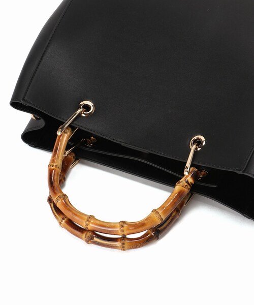 SLOBE IENA（スローブイエナ）の「SLOBE バンブーBAG L（バッグ・ブラック/フリー/在庫あり）」の4枚目の写真