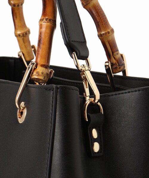 SLOBE IENA（スローブイエナ）の「SLOBE バンブーBAG L（バッグ・ブラック/フリー/在庫あり）」の12枚目の写真