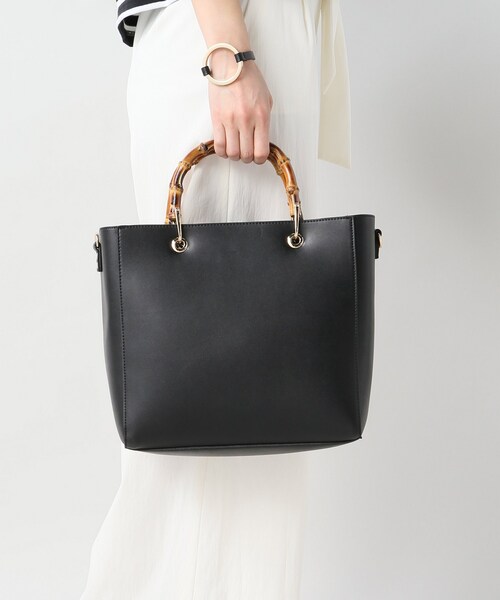 SLOBE IENA（スローブイエナ）の「SLOBE バンブーBAG L（バッグ・ブラック/フリー/在庫あり）」の14枚目の写真
