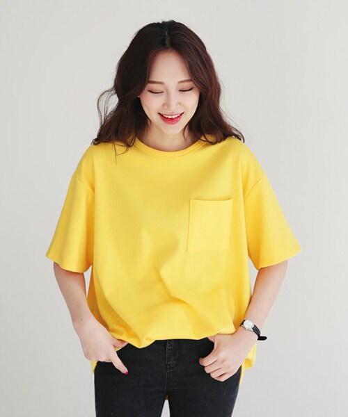 DHOLIC(ディーホリック)の「7COLORSラウンドネックワンポケットTシャツ(Tシャツ/カットソー・レディース・FREE)」の7枚目の写真