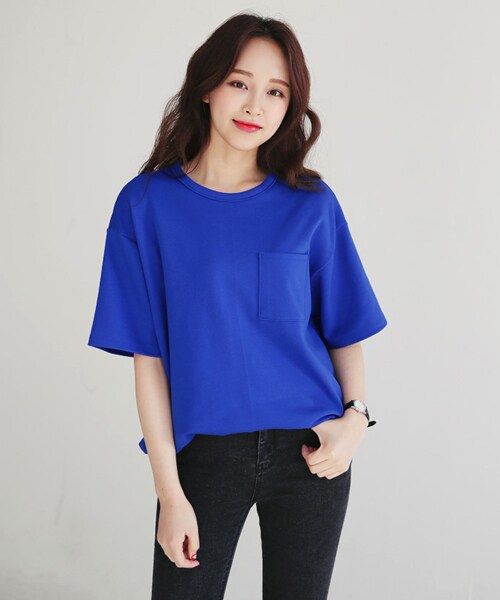 DHOLIC(ディーホリック)の「7COLORSラウンドネックワンポケットTシャツ(Tシャツ/カットソー・レディース・FREE)」の6枚目の写真