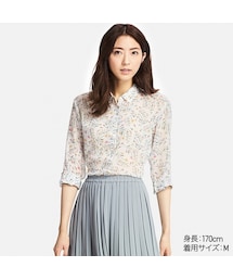 UNIQLO | シフォンプリントブラウス（フラワー・長袖）(シャツ/ブラウス)