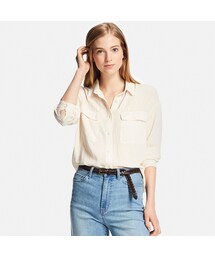UNIQLO | ドレープウォッシュワークシャツ（長袖）(シャツ/ブラウス)