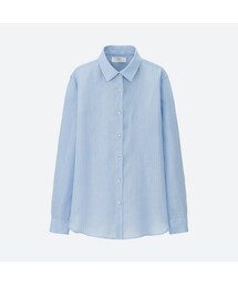 UNIQLO | プレミアムリネンストライプシャツ（長袖）(シャツ/ブラウス)