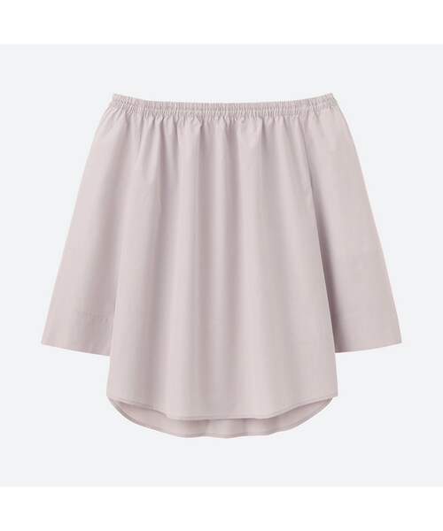 UNIQLO（ユニクロ）の「エクストラファインコットンオフショルダーブラウス（7分袖）（シャツ/ブラウス・レディース・WHITE 00/GRAY 03/NAVY 69・XL/S/XXL/XS/M/L/3XL）」の2枚目の写真