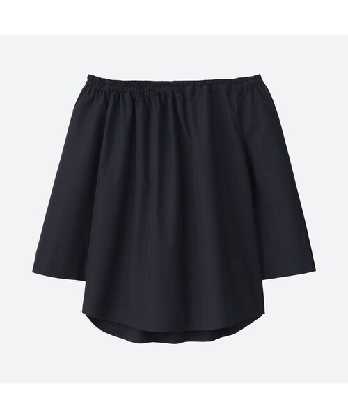 UNIQLO（ユニクロ）の「エクストラファインコットンオフショルダーブラウス（7分袖）（シャツ/ブラウス・レディース・WHITE 00/GRAY 03/NAVY 69・XL/S/XXL/XS/M/L/3XL）」の3枚目の写真