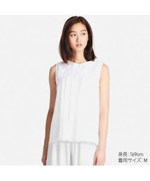 UNIQLO | コットンエンブロイダリーブラウス（ノースリーブ）(シャツ/ブラウス)