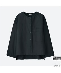 UNIQLO | オックスフォードノーカラーシャツ（長袖）＋E(シャツ/ブラウス)
