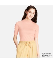 UNIQLO | リブハイネックT（5分袖）(Tシャツ/カットソー)