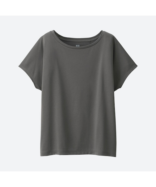 UNIQLO（ユニクロ）の「ドレープクルーネックT（半袖）（Tシャツ/カットソー・レディース・PINK 10/GRAY 07/BLACK 09/BLUE 61/NAVY 69/OFF WHITE 01/LIGHT GRAY 02・XS/S/XL/XXL/L/3XL/M）」の4枚目の写真