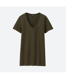 UNIQLO | モダールリネンVネックT（半袖）(Tシャツ/カットソー)