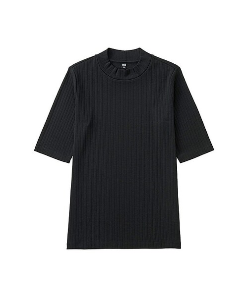 UNIQLO（ユニクロ）の「リブハイネックT(5分袖)（Tシャツ/カットソー