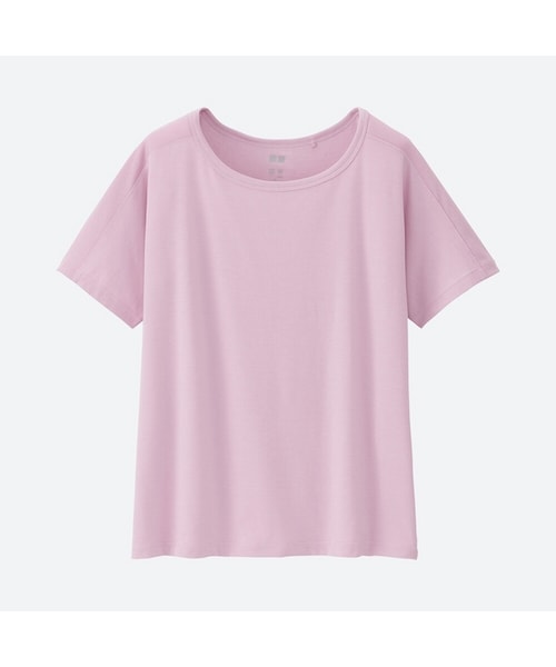 UNIQLO（ユニクロ）の「エアリズムクルーネックT（半袖）（Tシャツ/カットソー・レディース・GREEN 51/WHITE 00/LIGHT PURPLE 70/GRAY 03/BLUE 66/BLACK 09・M/L/XXL/3XL/XL/S/XS）」の6枚目の写真