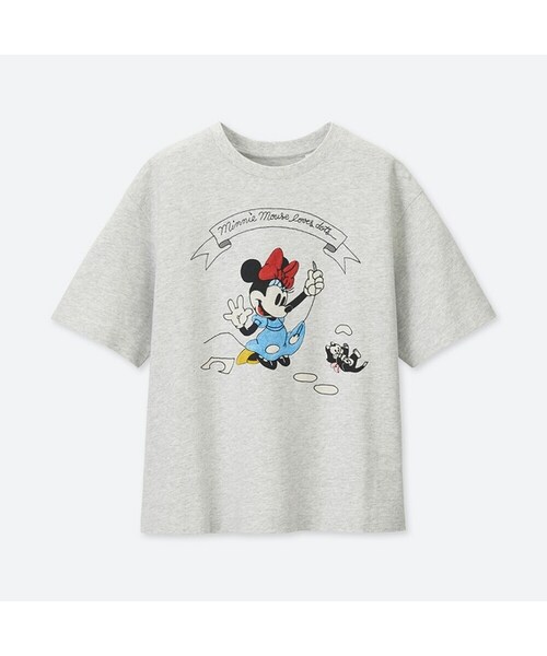 UNIQLO（ユニクロ）の「ディズニー ミニーマウスラブズ ドットグラフィックT（半袖）（Tシャツ/カットソー・レディース・WHITE 00/LIGHT GRAY 02・M/XS/L/XXL/S/3XL/XL）」の2枚目の写真