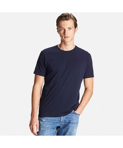 UNIQLO（ユニクロ）の「ドライカラークルーネックT（半袖）（Tシャツ/カットソー・メンズ・BLUE 67/WHITE 00/BROWN 34/NAVY 69/DARK GRAY 08/ORANGE 27/GRAY 03/BLUE 68/DARK ORANGE 29/BLACK 09/BROWN 35/DARK GREEN 58/GREEN 54・4XL/XXL/M/XS/3XL/S/L/XL）」の10枚目の写真