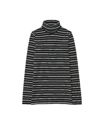 UNIQLO | リブボーダータートルネックT（長袖）(Tシャツ/カットソー)