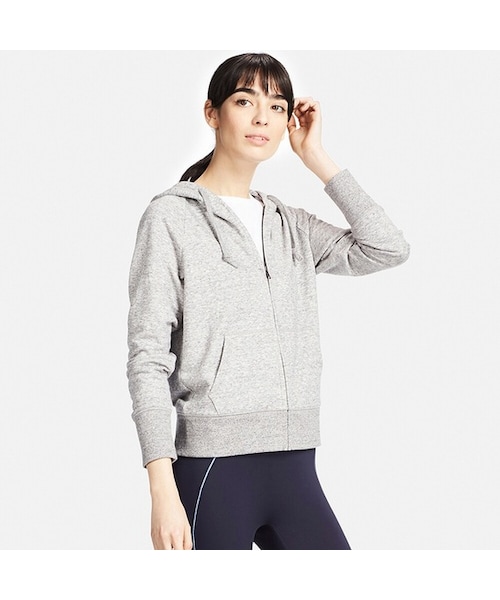 UNIQLO（ユニクロ）の「スウェットフルジップパーカ（長袖）（パーカー・レディース・OFF WHITE 01/BLUE 66/GRAY 06/NATURAL 30/NAVY 69/BLACK 09/PINK 11・3XL/S/XXL/XL/M/XS/L）」の3枚目の写真