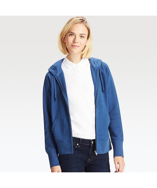 UNIQLO（ユニクロ）の「スウェットフルジップパーカ（長袖）（パーカー・レディース・OFF WHITE 01/BLUE 66/GRAY 06/NATURAL 30/NAVY 69/BLACK 09/PINK 11・3XL/S/XXL/XL/M/XS/L）」の5枚目の写真
