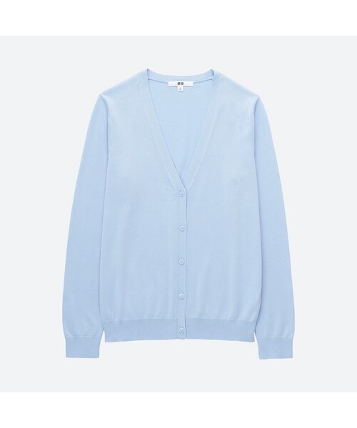UNIQLO（ユニクロ）の「UVカットVネックカーディガン（長袖）（ニット/セーター・レディース・BLACK 09/OFF WHITE 01/GRAY 03/BLUE 61/BEIGE 32/PINK 10/NAVY 69・3XL/XXL/XS/S/L/XL/M）」の5枚目の写真