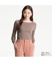 UNIQLO | コットンカシミヤワイドリブセーター（長袖）(ニット/セーター)
