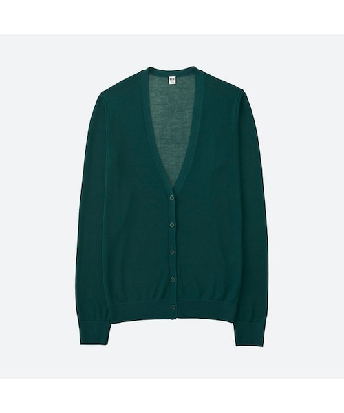 UNIQLO（ユニクロ）の「ライトVネックカーディガン（長袖）（ニット/セーター・レディース・YELLOW 47/PINK 12/NAVY 69/LIGHT GRAY 02/DARK GREEN 58/OFF WHITE 01/BLACK 09・XXL/XS/XL/3XL/M/L/S）」の5枚目の写真