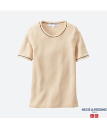 UNIQLO | UVカットリブクルーネックセーター（半袖）＋E(ニット/セーター)