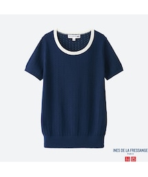 UNIQLO | ポインテールクルーネックセーター（半袖）＋E(ニット/セーター)