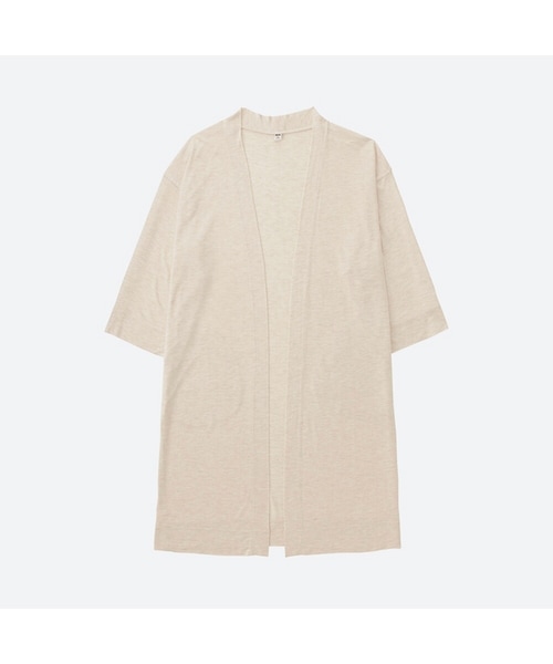 UNIQLO（ユニクロ）の「ロングカーディガン（7分袖）（ニット/セーター・レディース・DARK GRAY 08/GRAY 06/BLACK 09/LIGHT GRAY 02/NATURAL 30/PINK 12・XXL/XL/S/M/XS/L/3XL）」の5枚目の写真