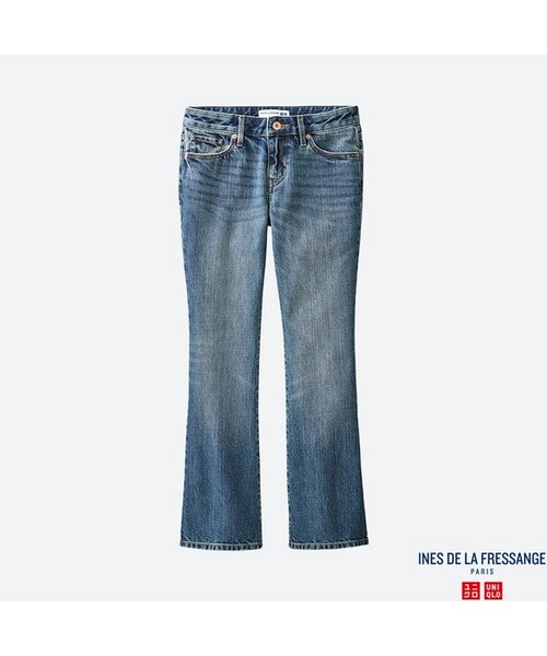 UNIQLO（ユニクロ）の「アンクルフレアジーンズ＋E（デニムパンツ・レディース・WHITE 00/BLUE 65/NAVY 69・21/22/23/24）」の3枚目の写真