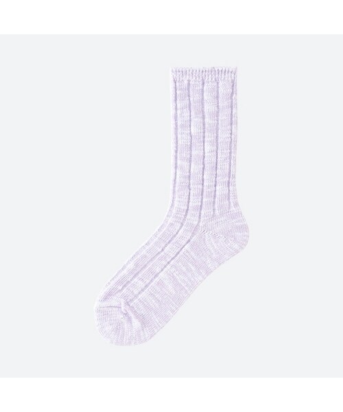 UNIQLO（ユニクロ）の「レギュラーソックス（スラブリブ）（レギンス/スパッツ・レディース・BLUE 64/WHITE 00/PURPLE 71/DARK GRAY 08・フリー）」の4枚目の写真
