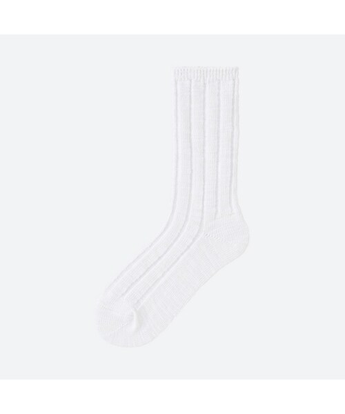 UNIQLO（ユニクロ）の「レギュラーソックス（スラブリブ）（レギンス/スパッツ・レディース・BLUE 64/WHITE 00/PURPLE 71/DARK GRAY 08・フリー）」の2枚目の写真