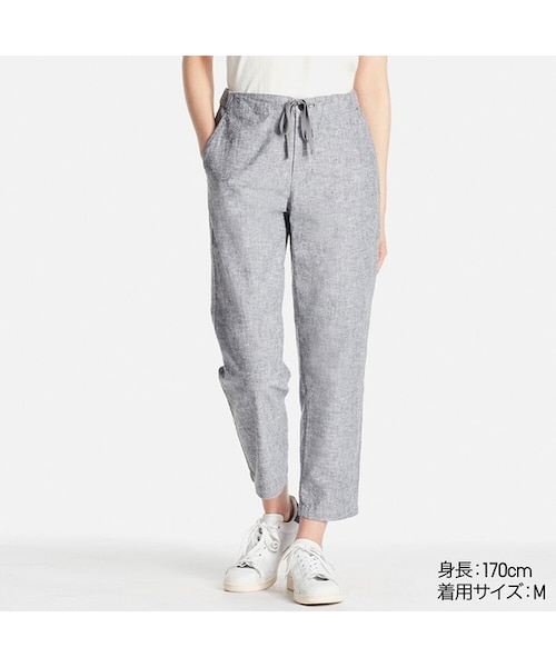 UNIQLO（ユニクロ）の「コットンリネンイージーパンツ＋EC（その他パンツ・レディース・OLIVE 56/BEIGE 31/BLUE 68/DARK GRAY 08・XS/M/XL/L/XXL/3XL/S）」の2枚目の写真